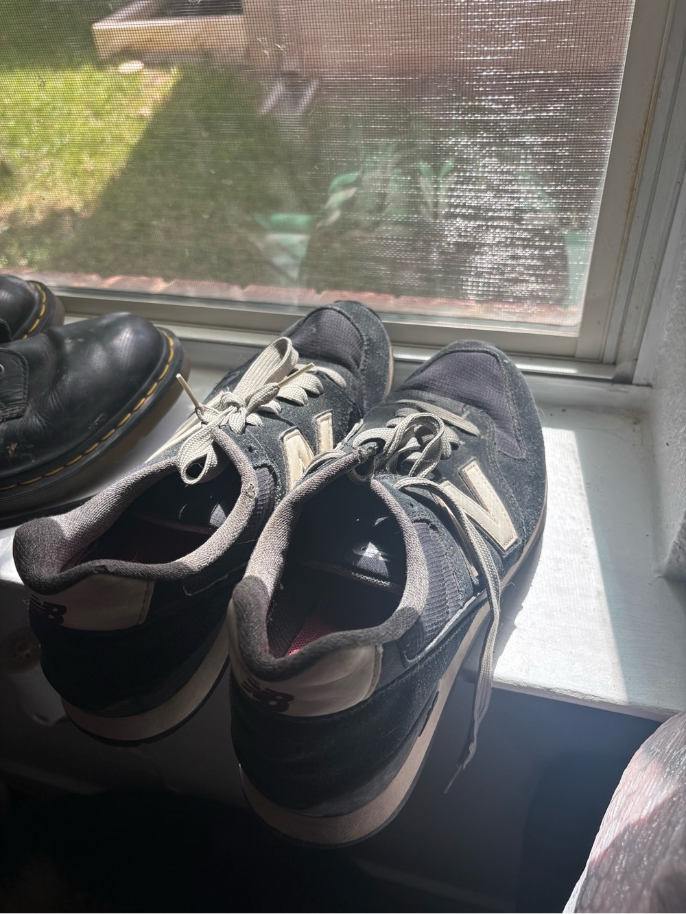New Balance Black and Cream Women's Sneakers